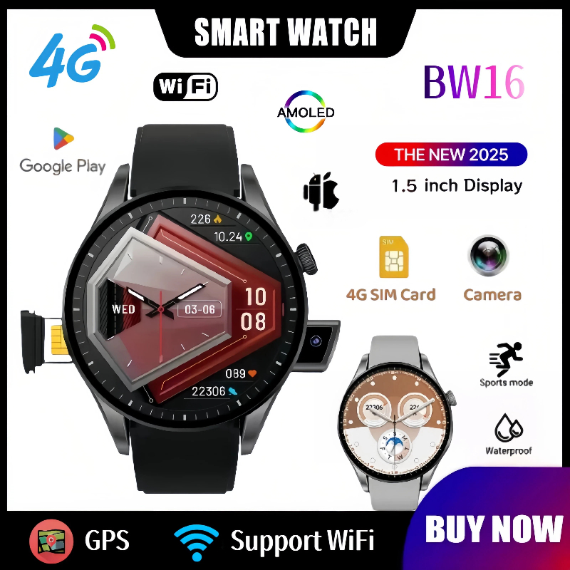 Smartwatch New Watches 2025 - New 4G Smartwatch BW16: WiFi |GPS|Android
