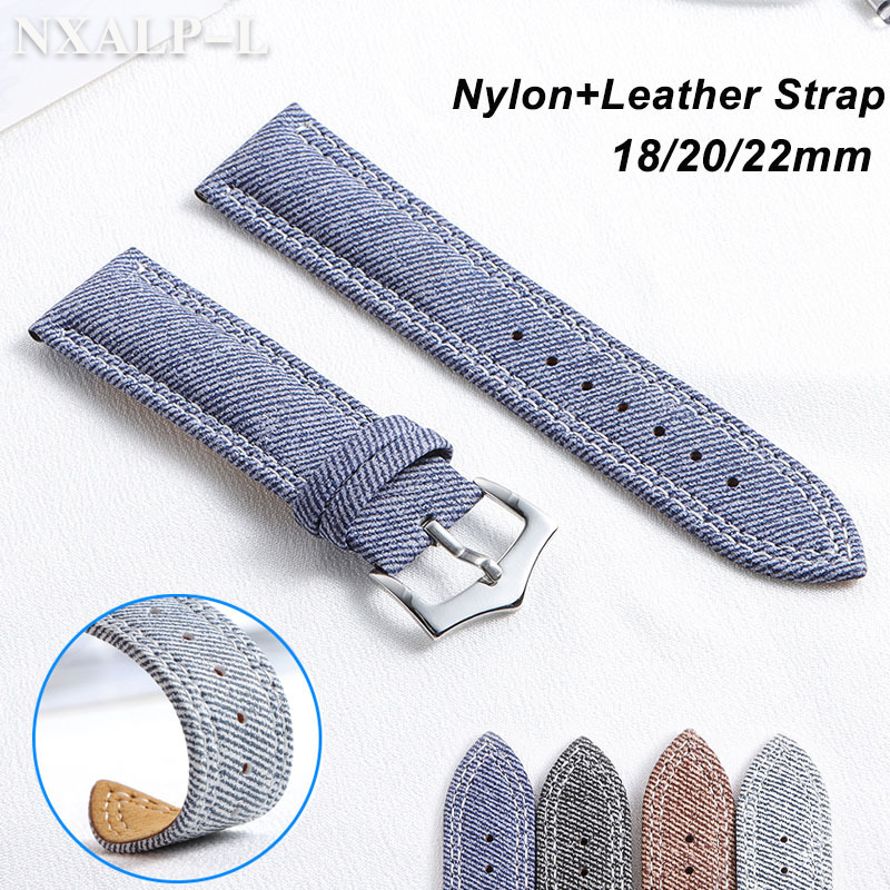 Denim Canvas Nylon Watch Strap - Omega Watches Smartwatch ulasan dan harga