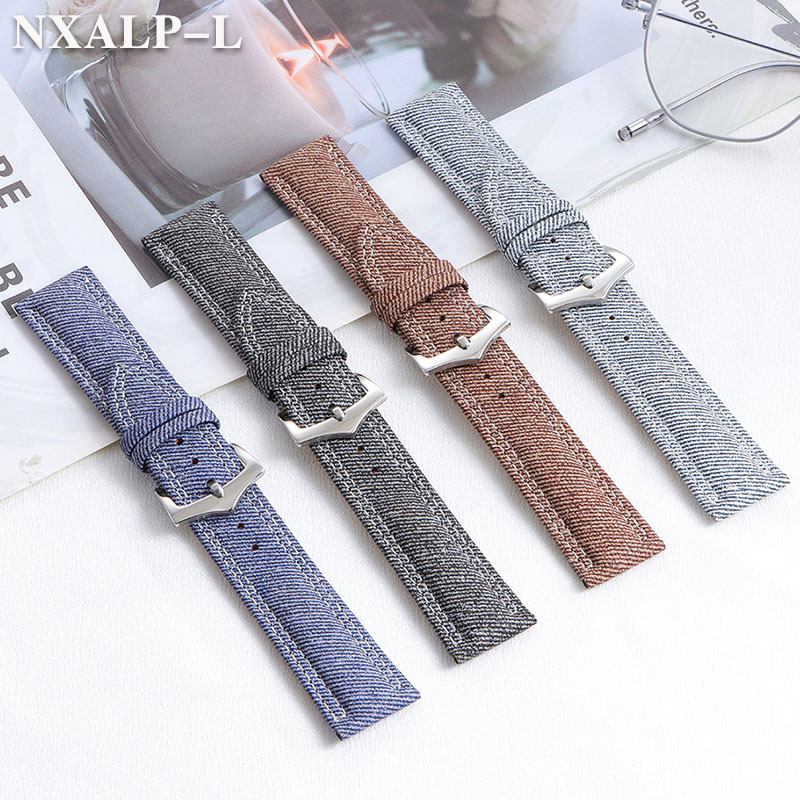 Denim Canvas Nylon Watch Strap - Omega Watches Smartwatch ulasan dan harga