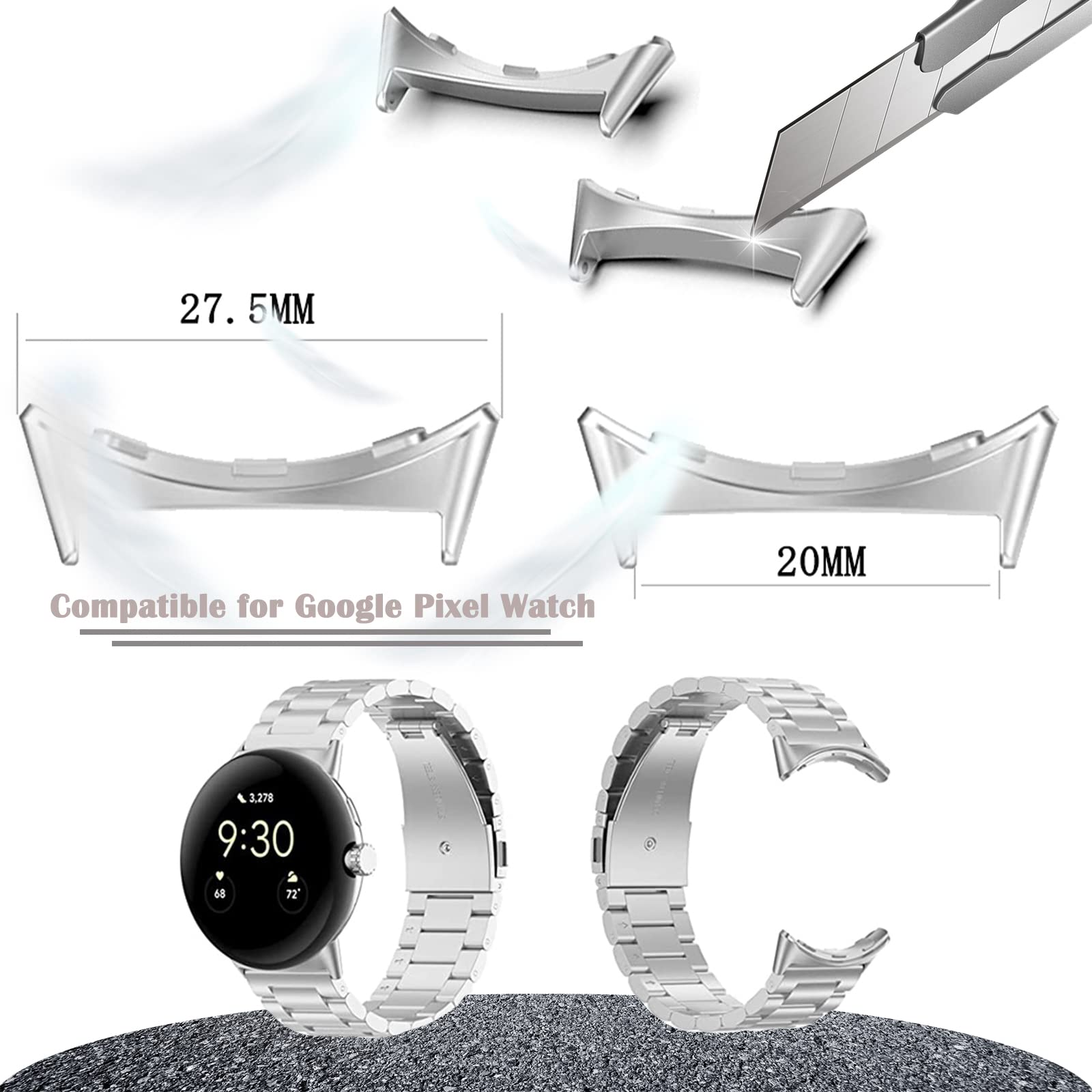 1/2 pair Metal Connector For G - Replacement Watch Bracelet ulasan dan harga