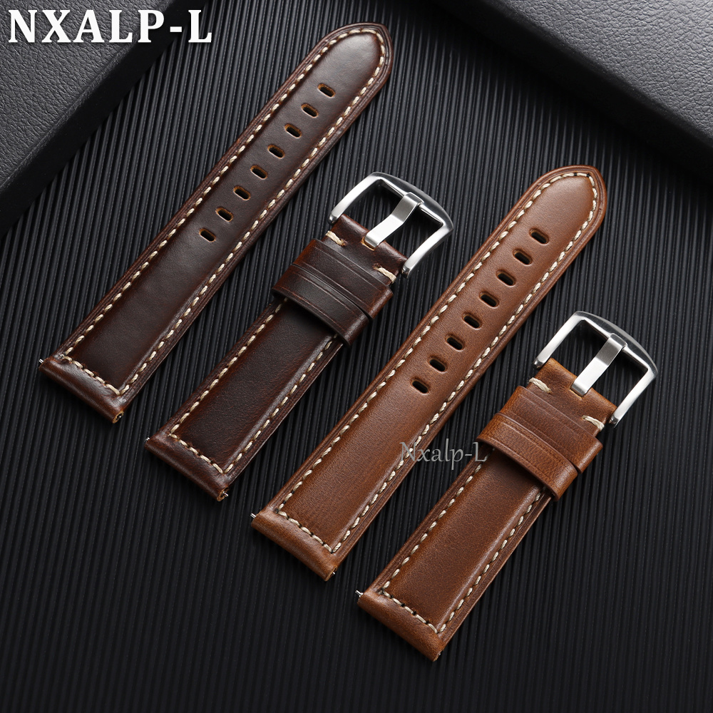 Oil Wax Cowhide Strap 18 20mm  - Omega Watches Smartwatch ulasan dan harga