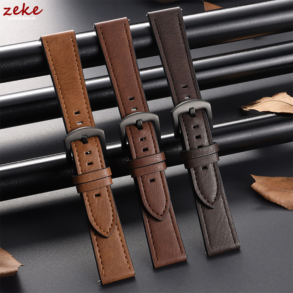 20/22mm Leather Strap Watchban - Omega Watches Smartwatch ulasan dan harga