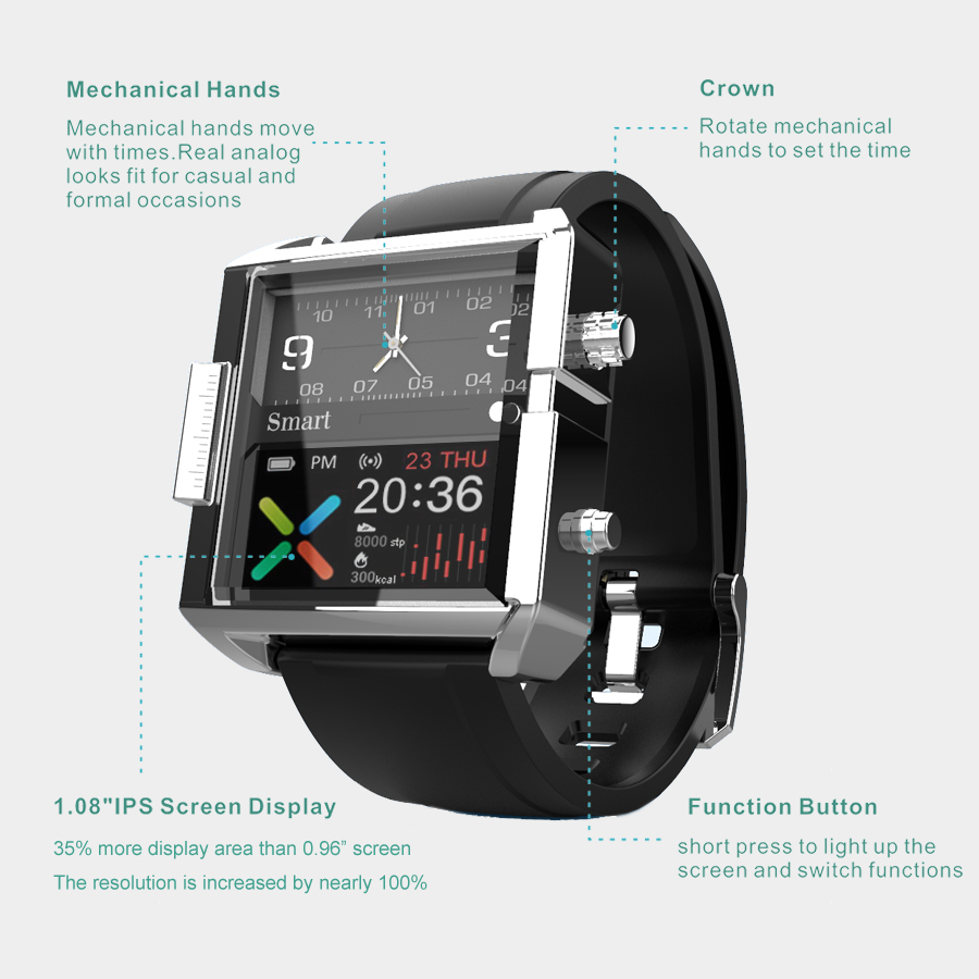 T9 Hybrid Smartwatch Heart Rat - Hybrid Smartwatch ulasan dan harga
