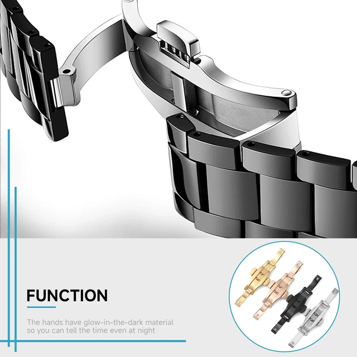 Polished Stainless Steel Buckl - Replacement Watch Bracelet ulasan dan harga