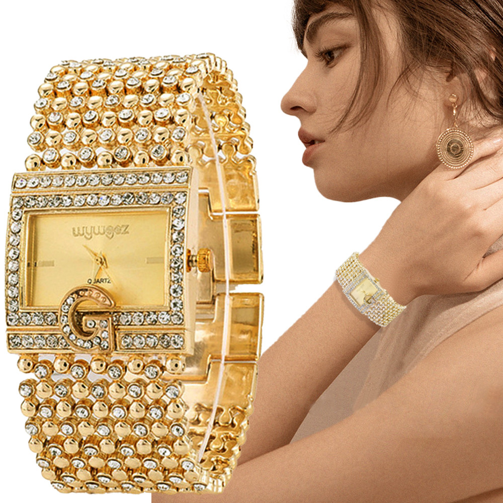 Simple Square Gold Watches Wom - Minimalist Thin Watch ulasan dan harga