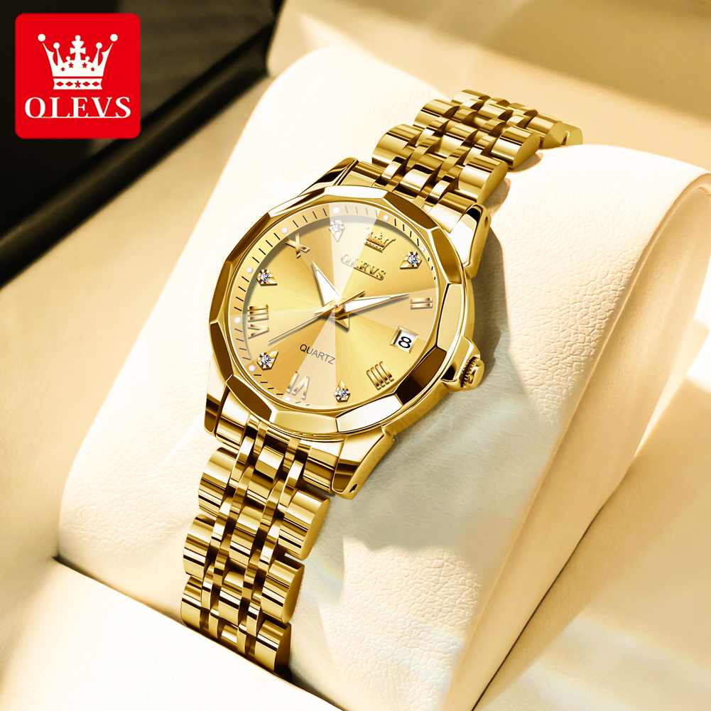 OLEVS Fashion Golden Watch for - Minimalist Thin Watch ulasan dan harga